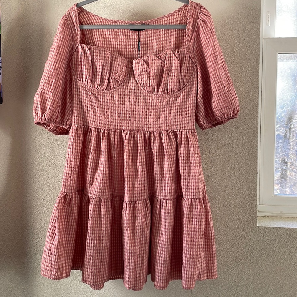 Pretty Little Thing Pink Gingham Dress